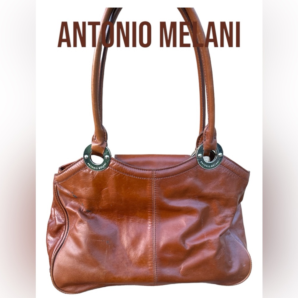 ANTONIO MELANI LEATHER SHOULDER BAG SATCHEL